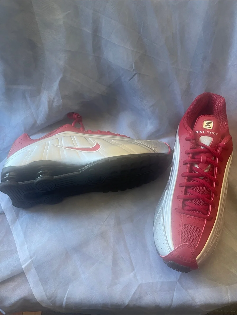 Nike Red and White Shox Retro Running Shoes